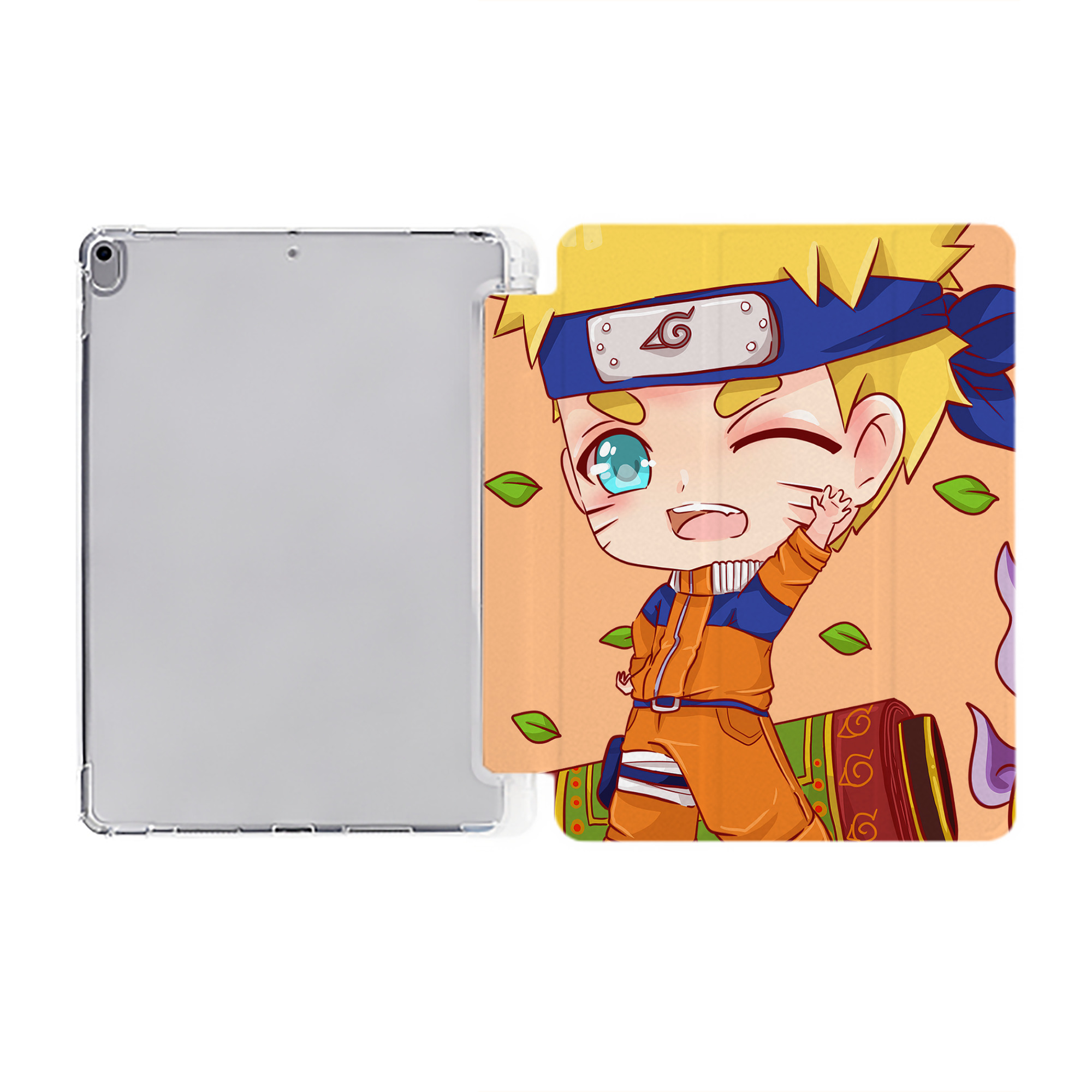 （画像用） NARUTO -ナルト- NARUTO -ナルト- 疾風伝 IPad ケース ペン収納付き 三つ折りスタンド PUレザー×シリコン 対応機種9.5/10.5/10.9インチ